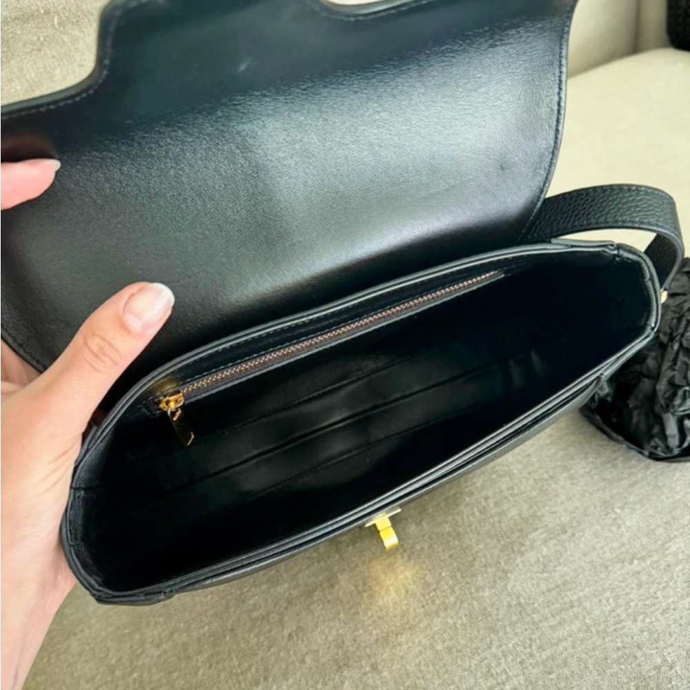 Celine Black Leather Crossbody Saddle Bag with Gold Hardware - Picture 6 of 6